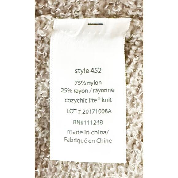 Barefoot Dreams Womens CozyChic Lite® Circle Cardi Taupe Soft Comfy Loungewear M - Picture 8 of 9